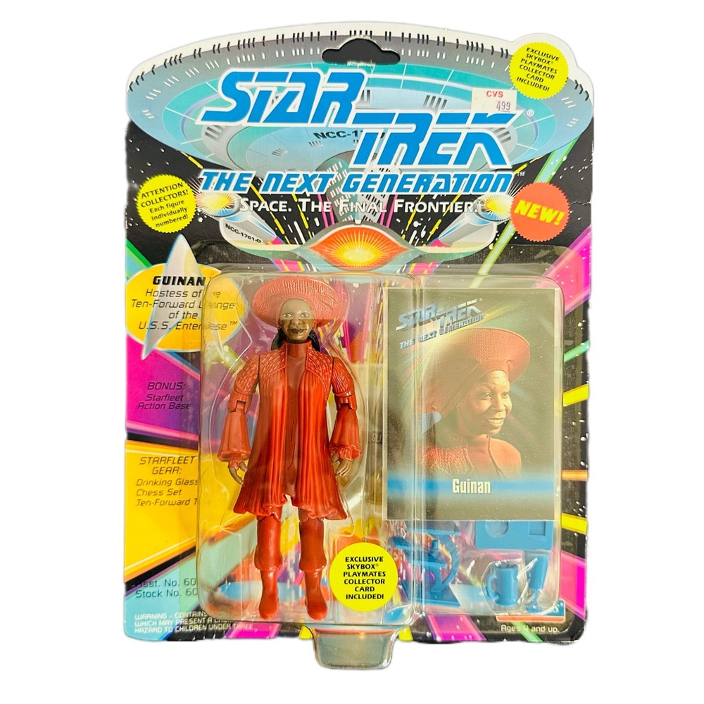 Star Trek The Next Generation GUINAN 1993 Playmates Figure w/ Card NEW!